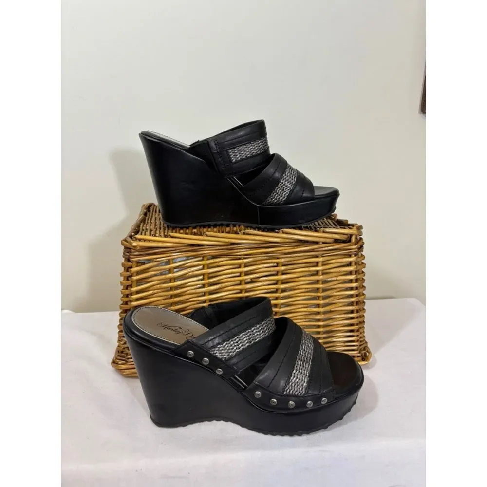Harley Davidson 4 inch wedge sandals size 6.5